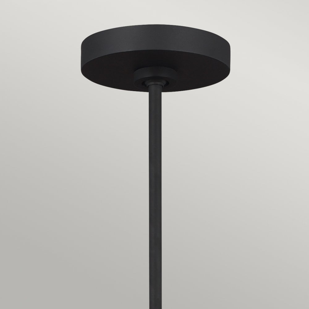 Joan Five Light Chandelier in Midnight Black & Burnished Brass