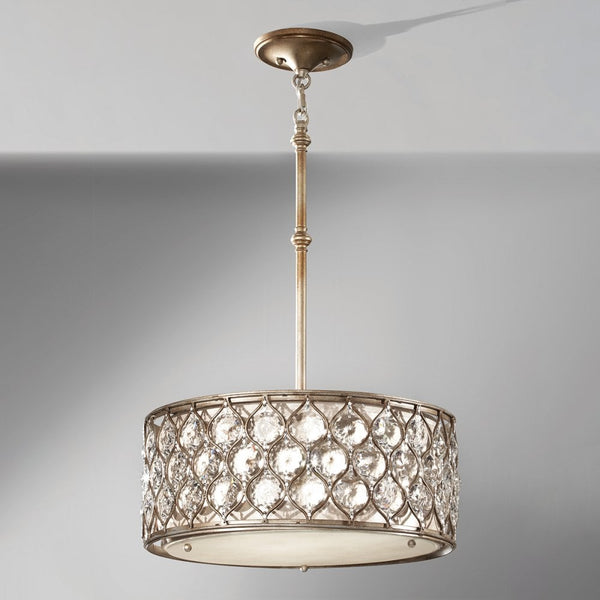 Lucia Large Crystal Pendant Light in Burnished Silver