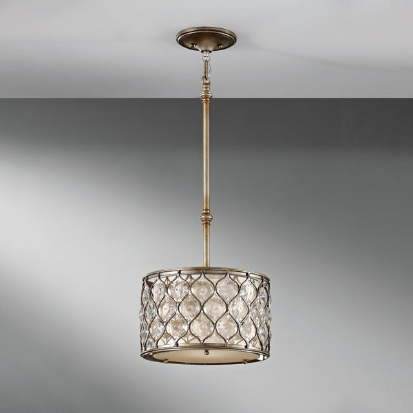 Lucia Small Crystal Pendant Light in Burnished Silver