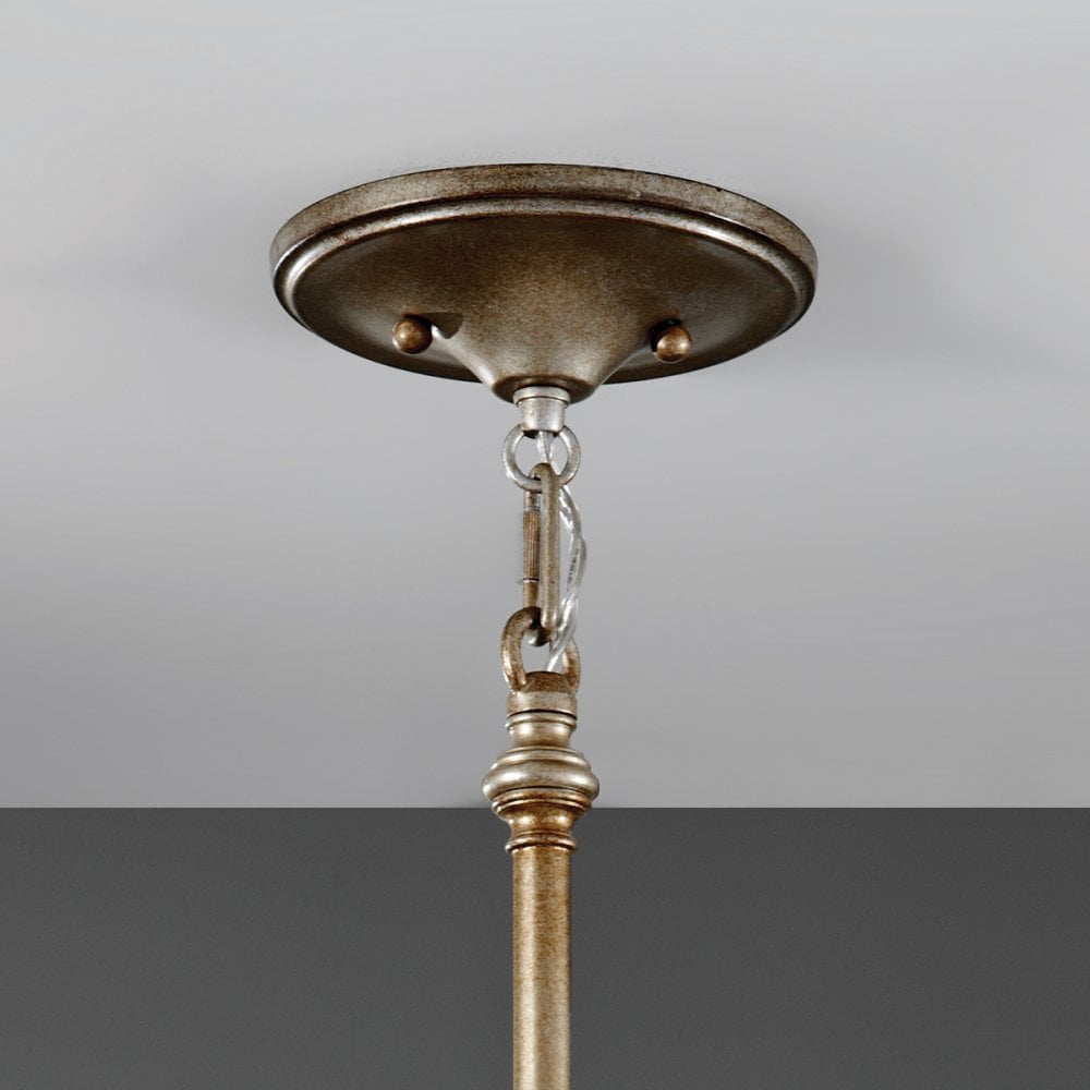 Lucia Small Crystal Pendant Light in Burnished Silver