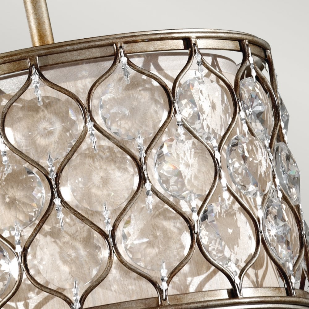 Lucia Small Crystal Pendant Light in Burnished Silver