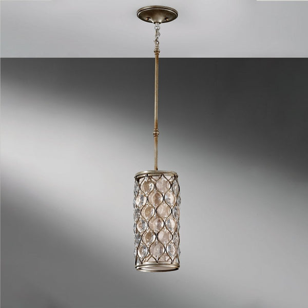 Lucia Mini Crystal Pendant Light in Burnished Silver