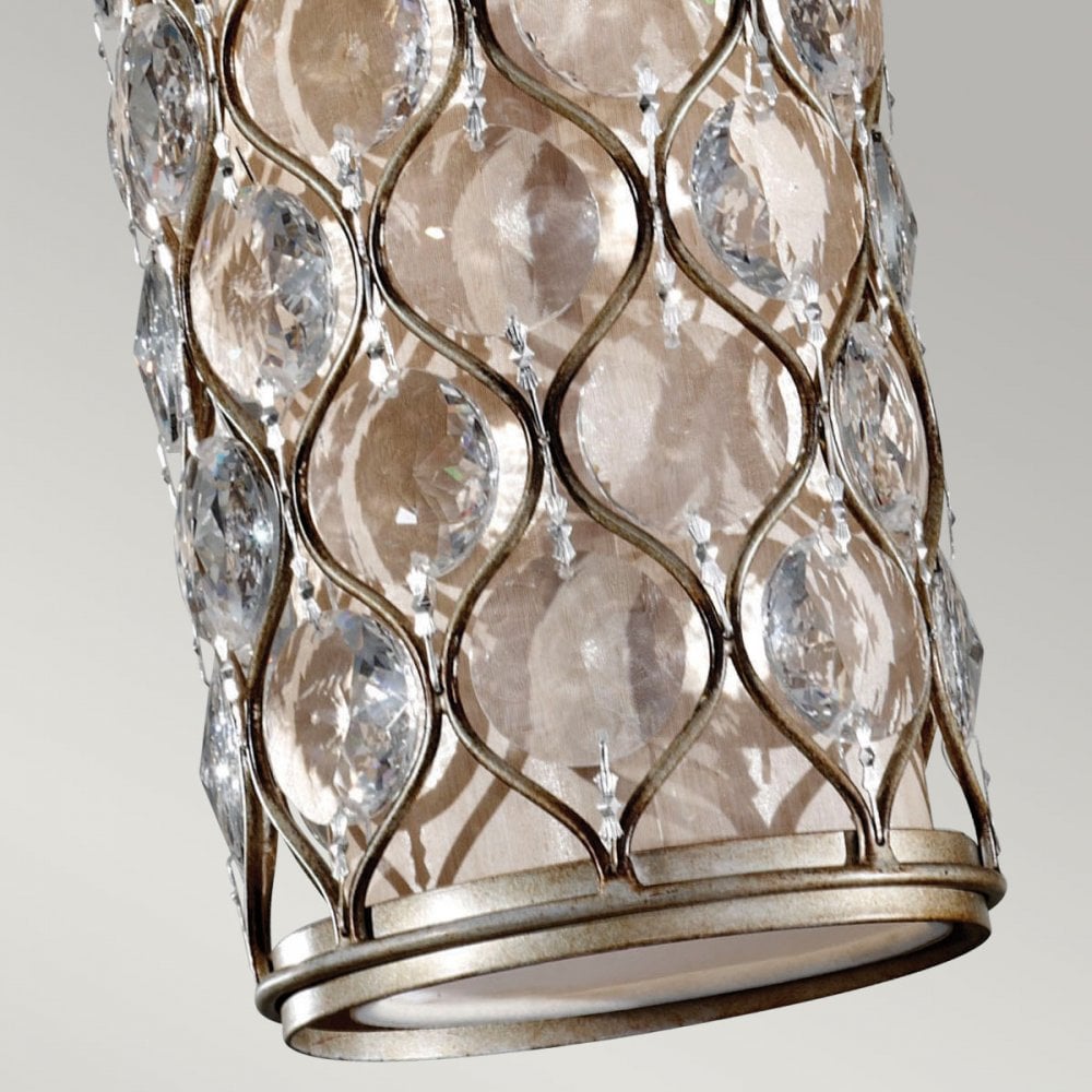 Lucia Mini Crystal Pendant Light in Burnished Silver