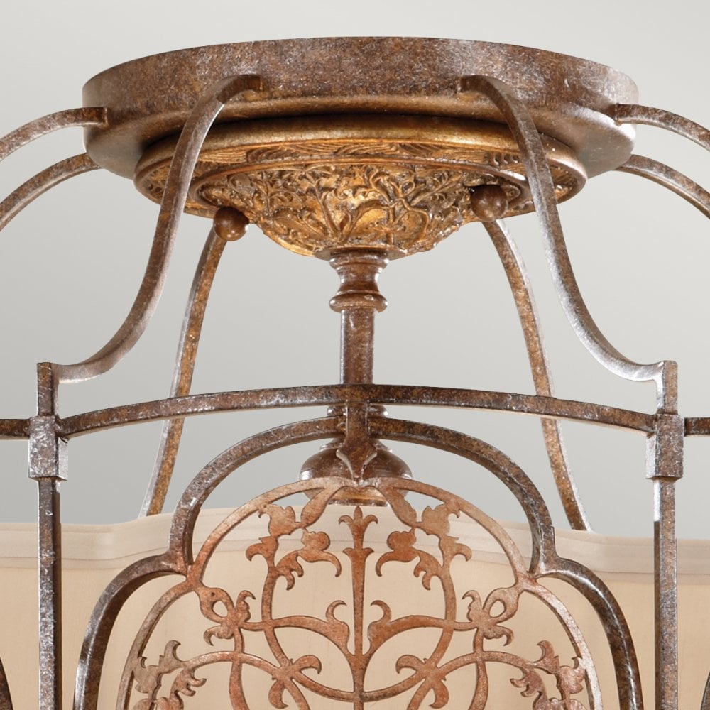Marcella Semi-Flush in British Bronze & Oxidised Bronze