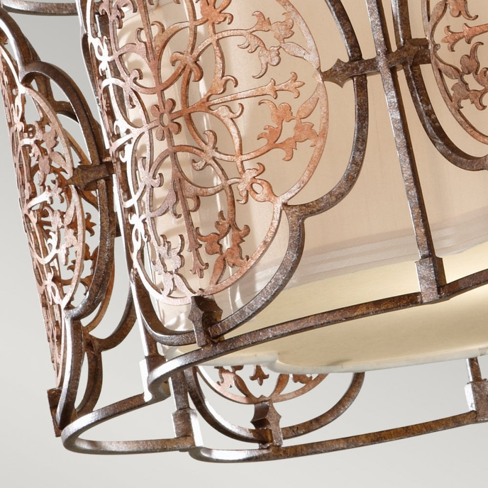 Marcella Semi-Flush in British Bronze & Oxidised Bronze