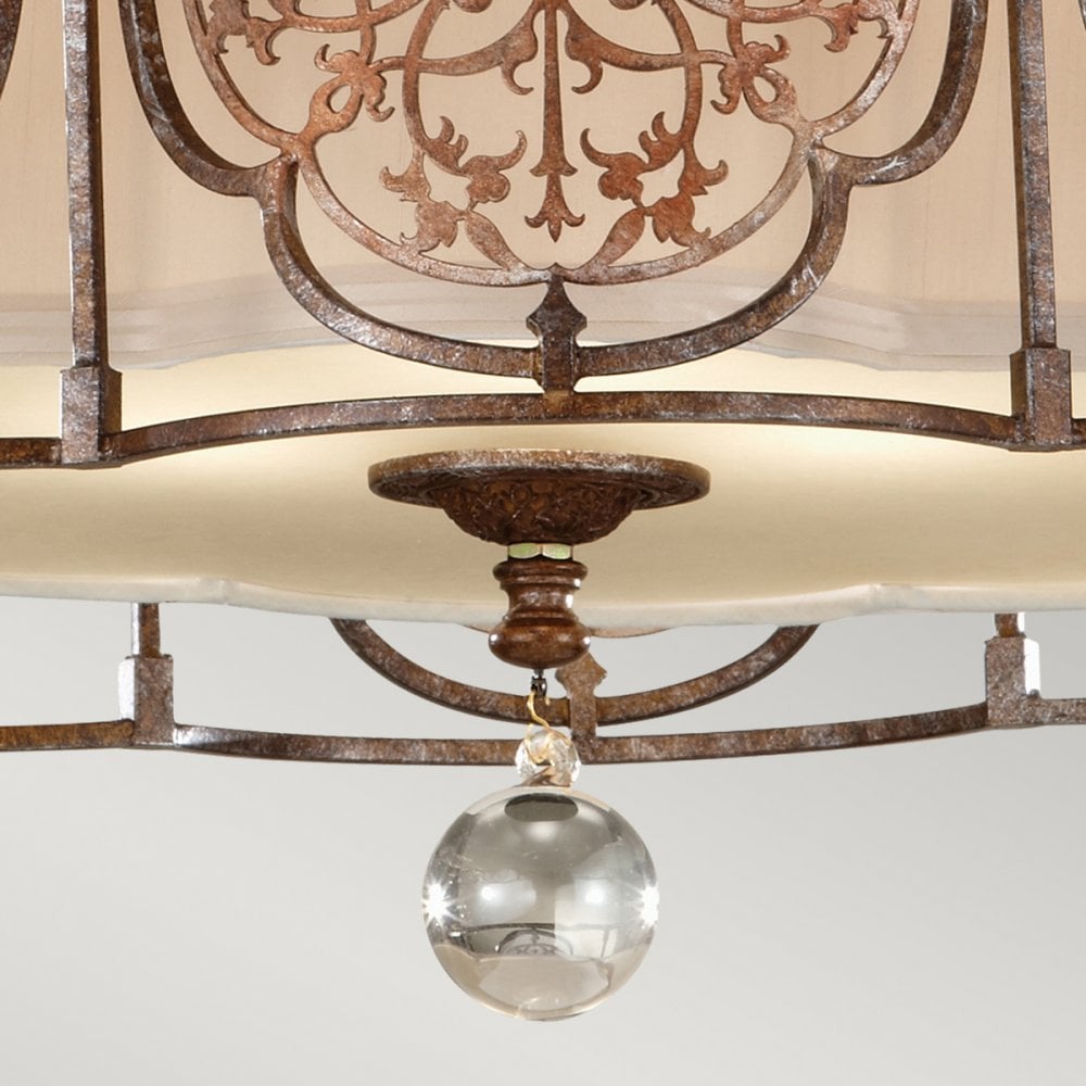 Marcella Semi-Flush in British Bronze & Oxidised Bronze