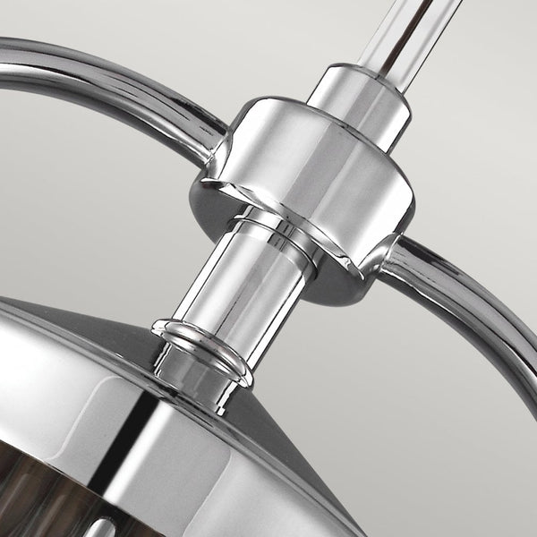 Paulson Three Light IP44 Pendant in Polished Chrome
