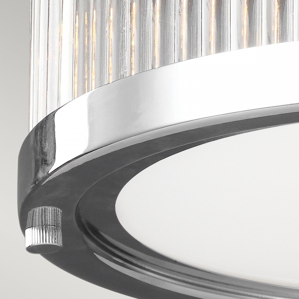 Paulson IP44 Small Flush Mount Light in Polished Chrome