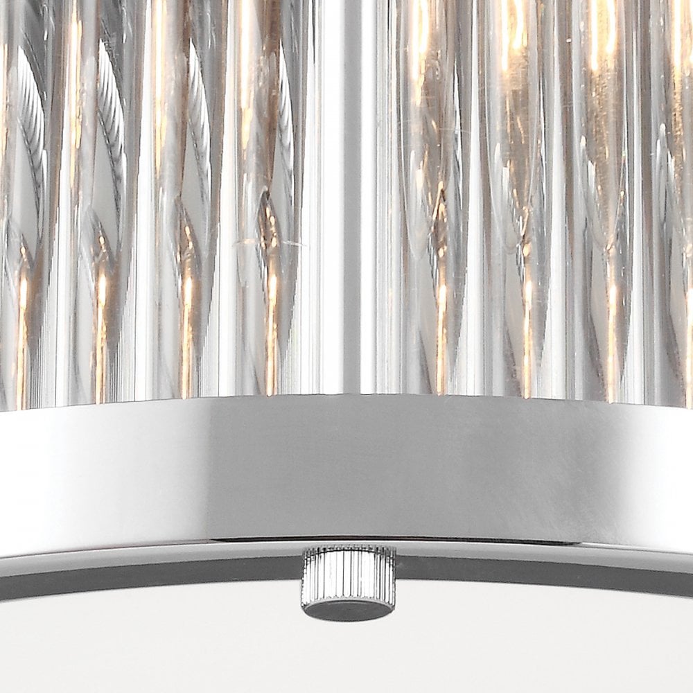 Paulson IP44 Small Flush Mount Light in Polished Chrome