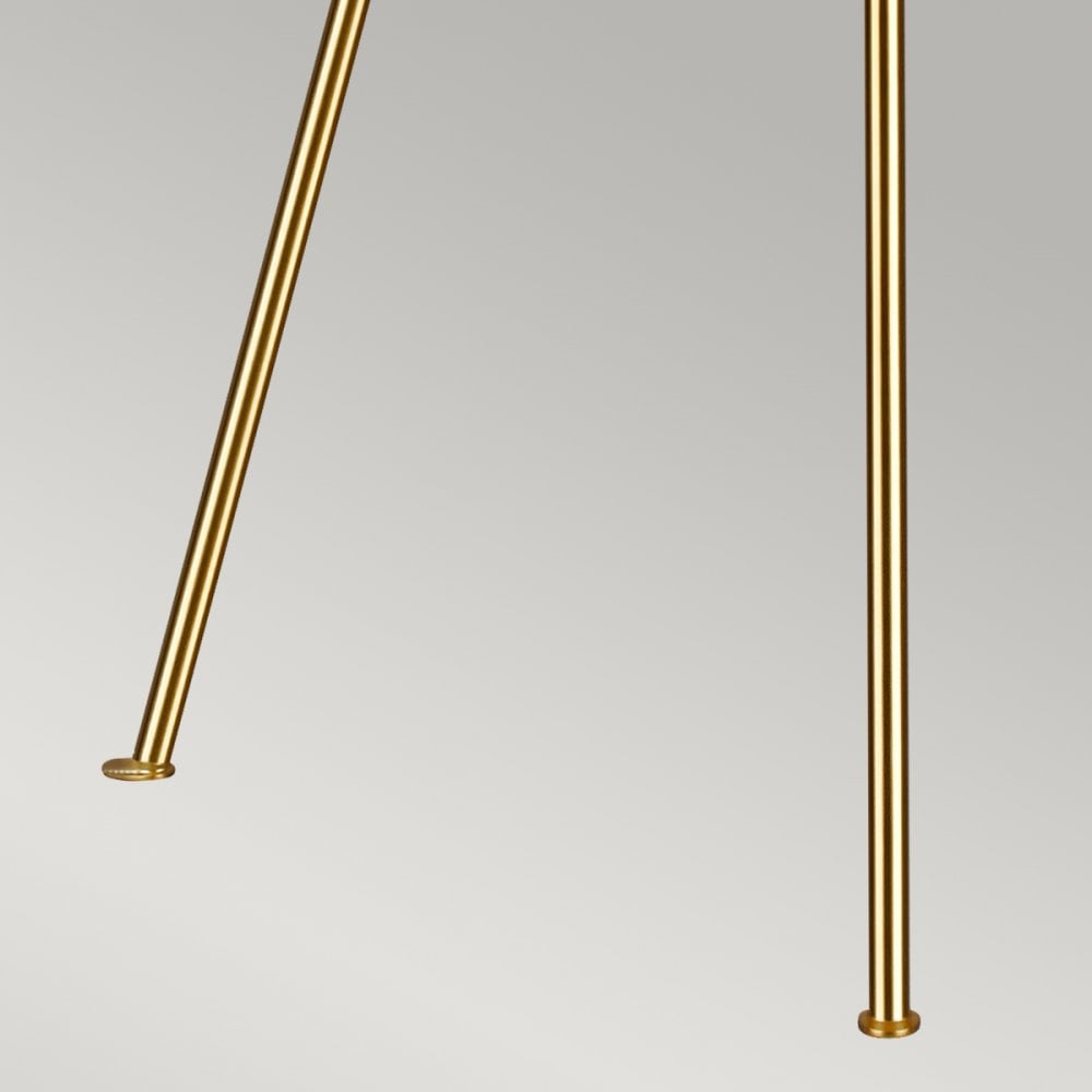 Penny Tripod Floor Lamp in Burnished Brass & White Linen Shade