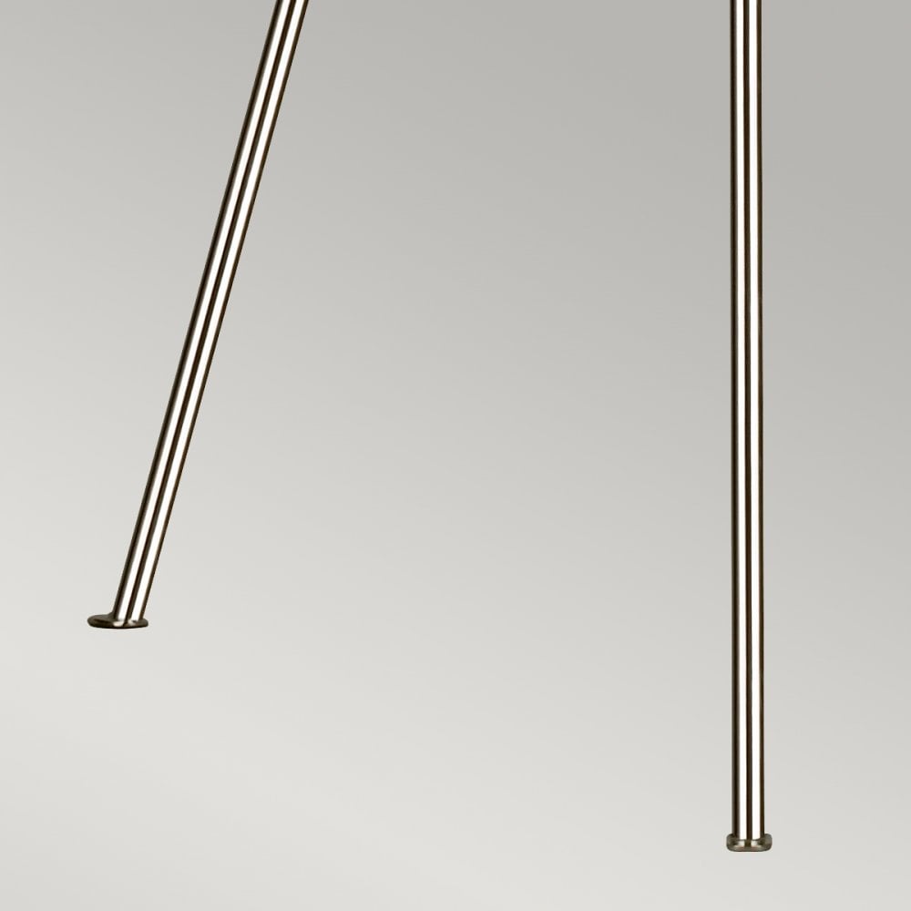 Penny Tripod Floor Lamp in Polished Nickel & White Linen Shade