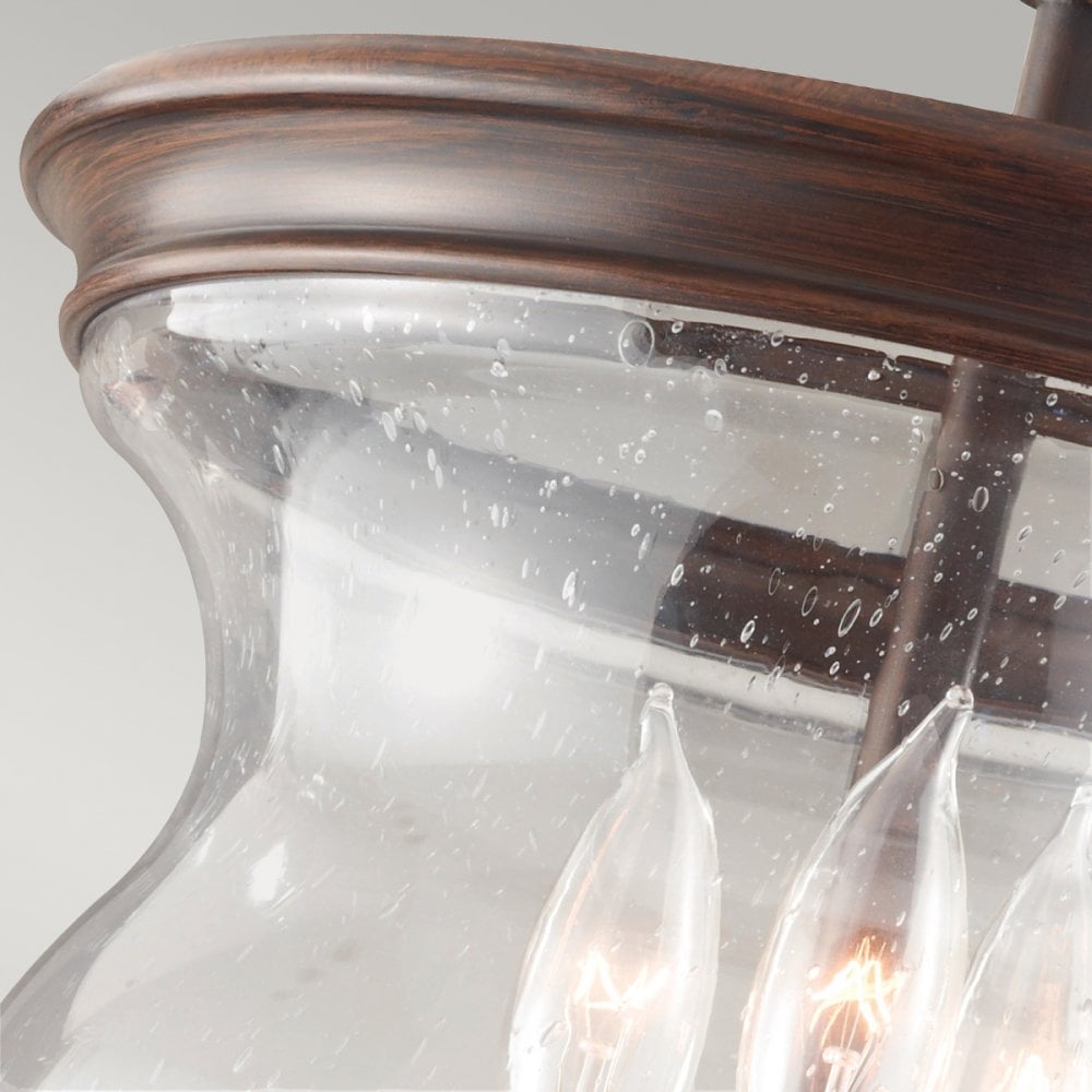 Pickering Lane Three Light Semi-Flush or Pendant in Heritage Bronze