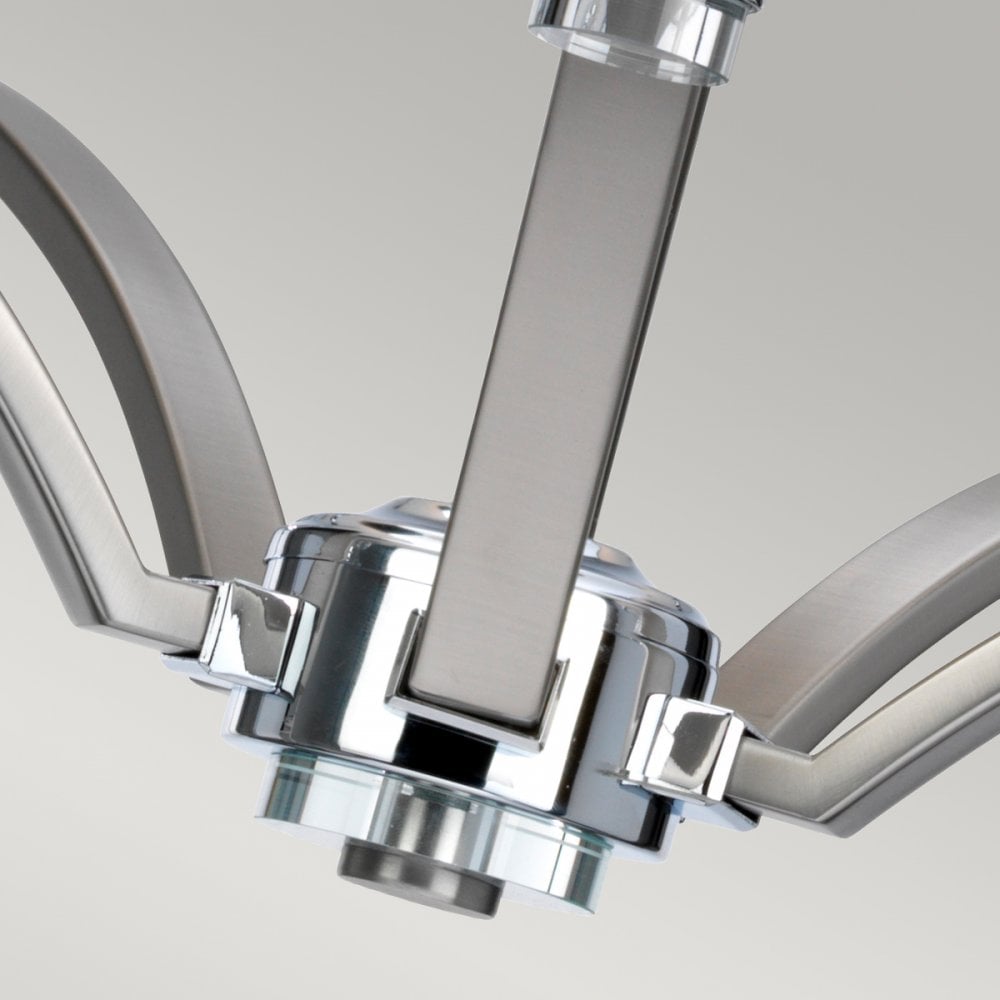 Prospect Park 5 Light Chandelier in Satin Nickel & Chrome