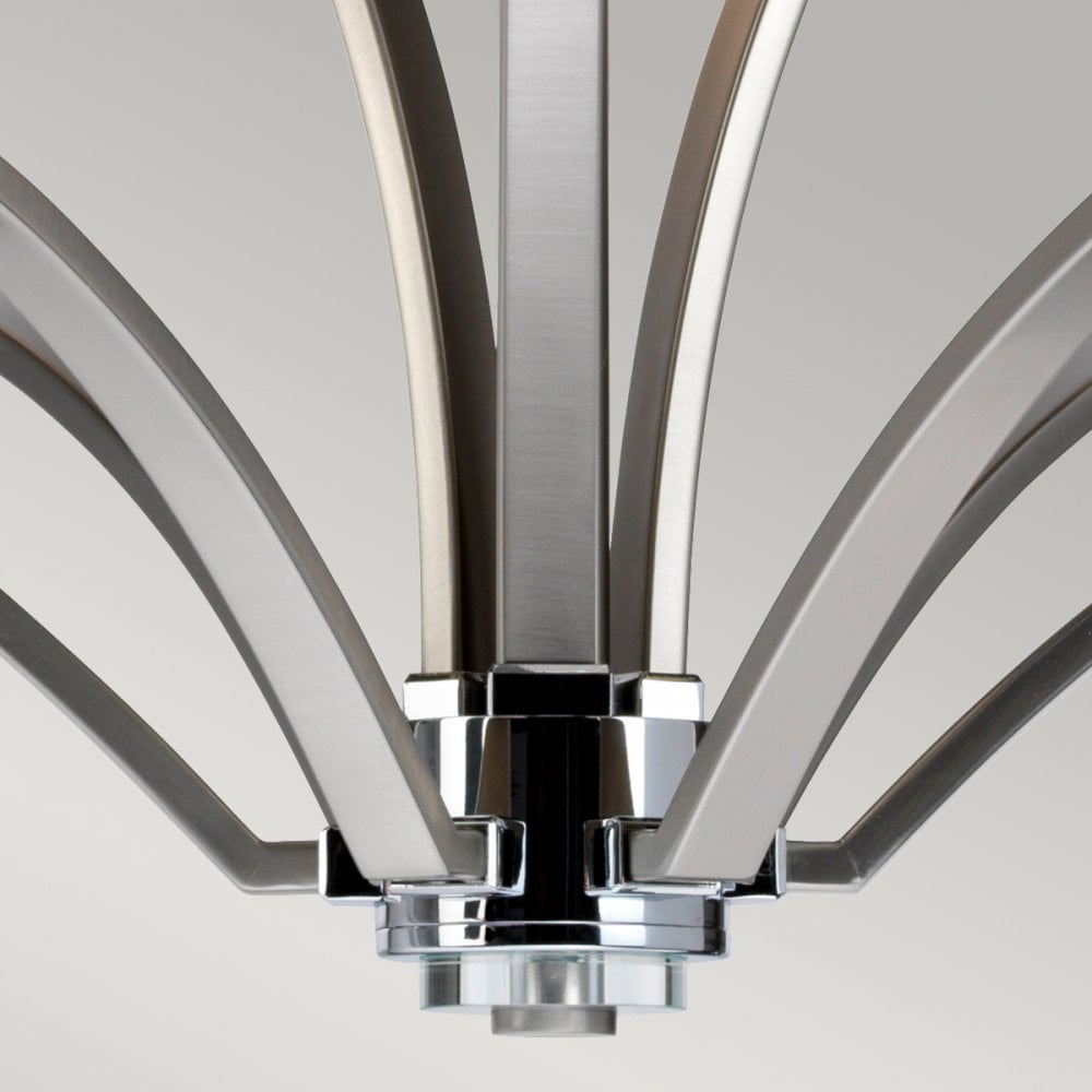 Prospect Park 9 Light Chandelier in Satin Nickel & Chrome