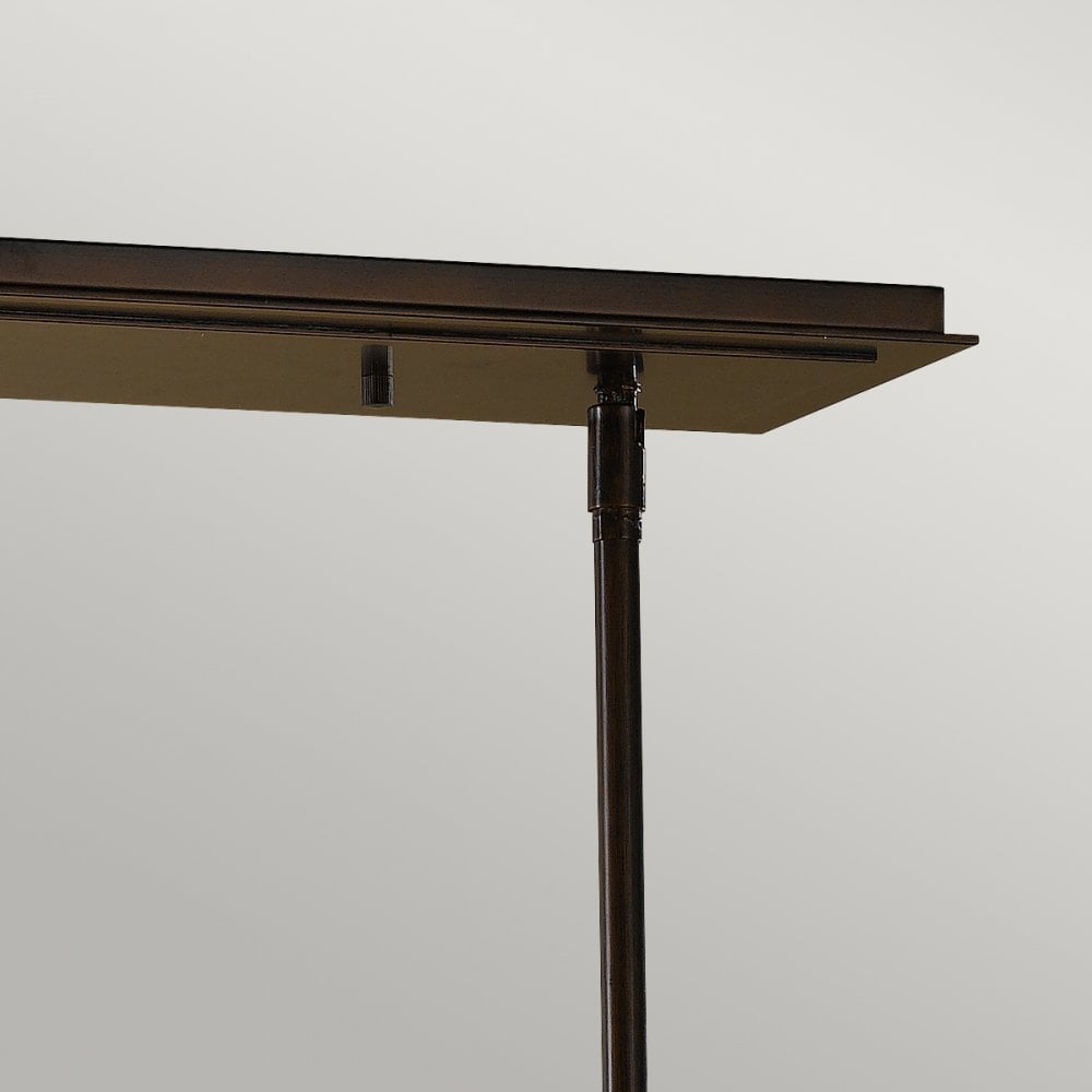 Remy Four Light Rectangular Pendant Light in Bronze and Gold