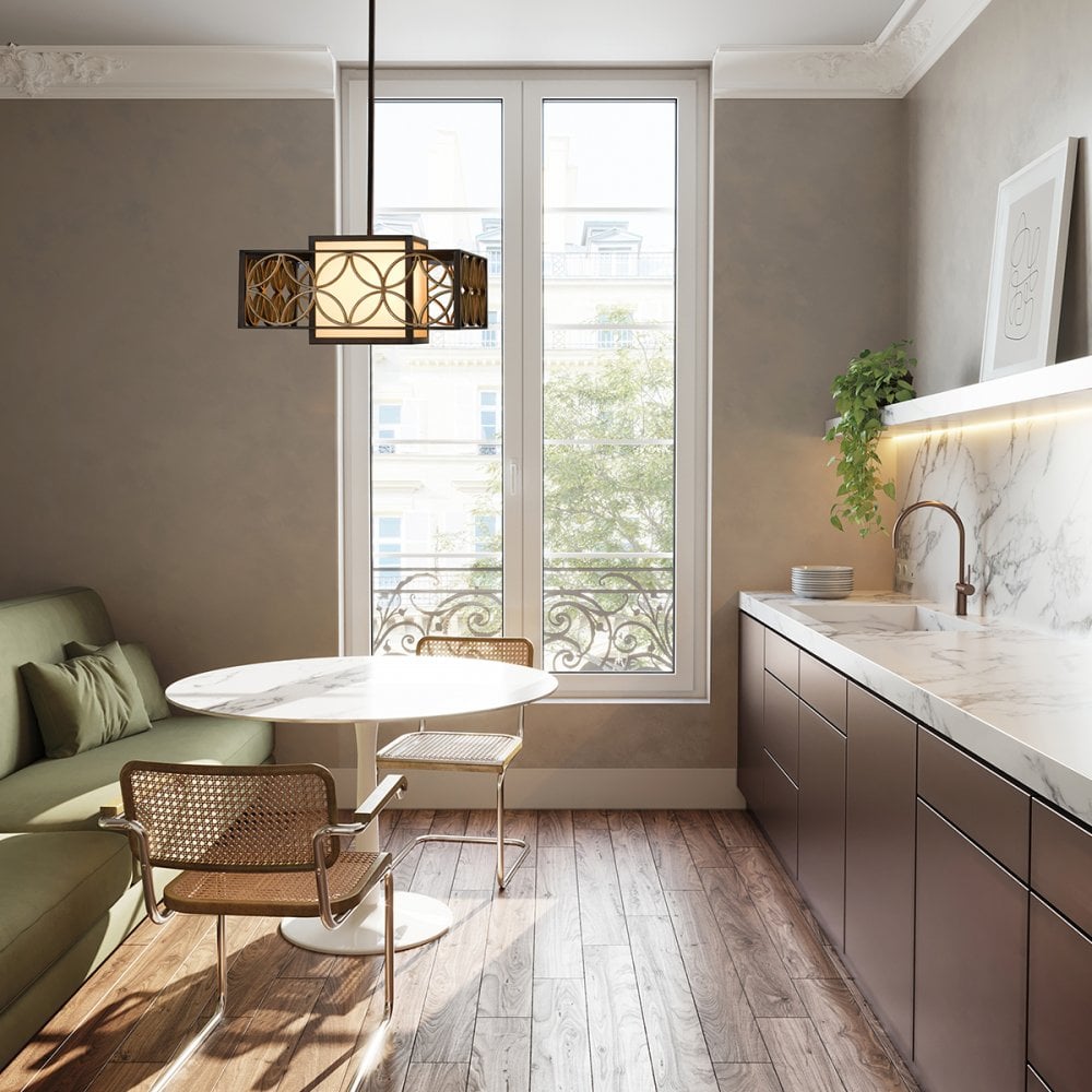 Remy Pendant Light in Bronze and Gold