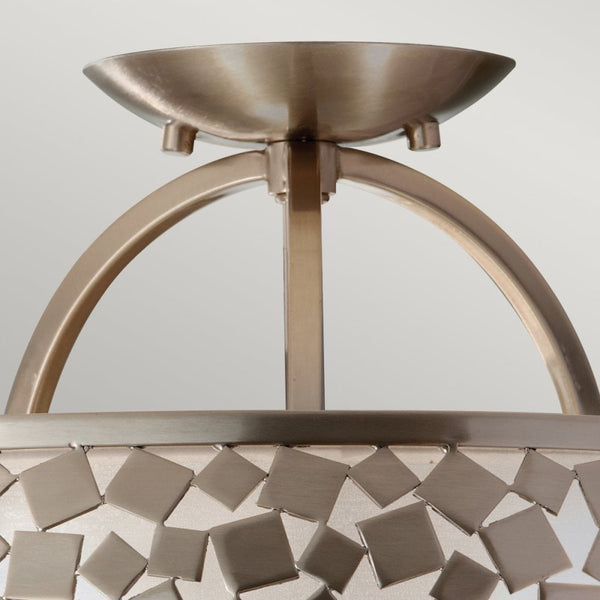 Zara Semi Flush Ceiling Light in Brushed Steel