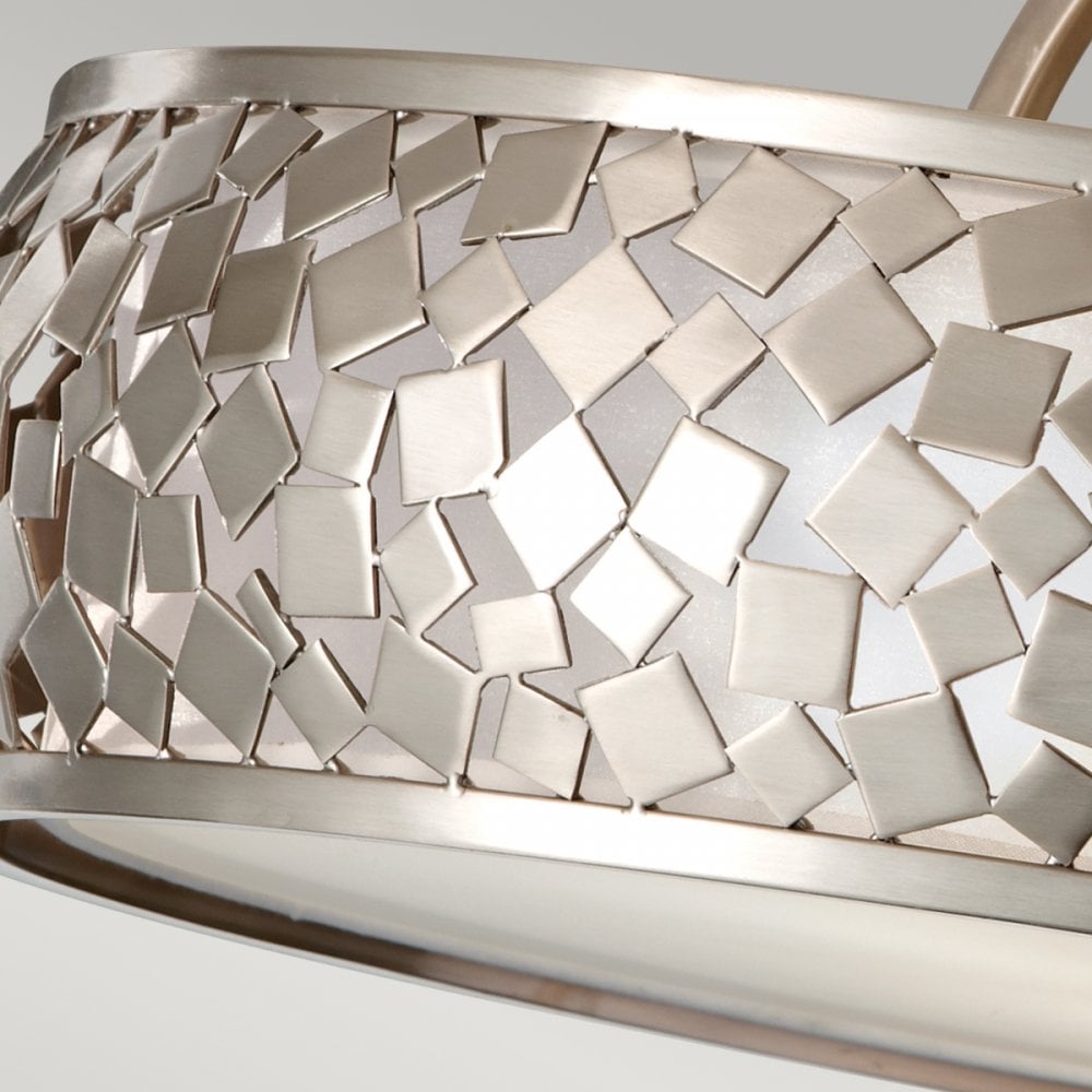 Zara Semi Flush Ceiling Light in Brushed Steel
