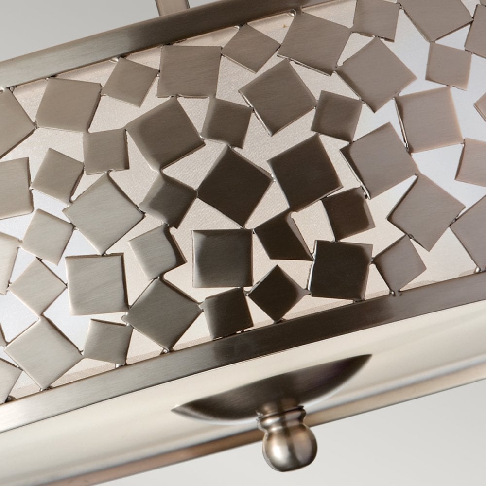 Zara Semi Flush Ceiling Light in Brushed Steel
