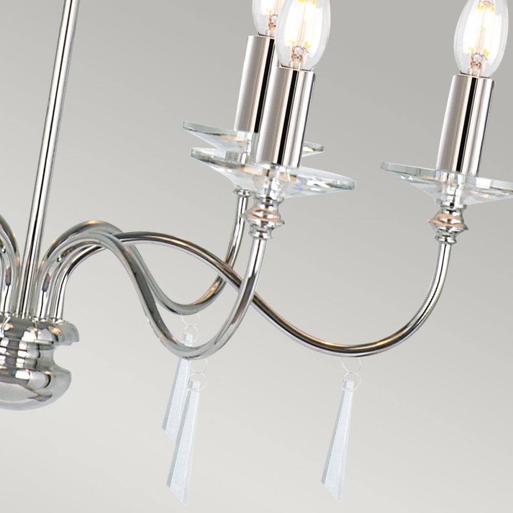 Finsbury Park Six Arm Polished Nickel Chandelier