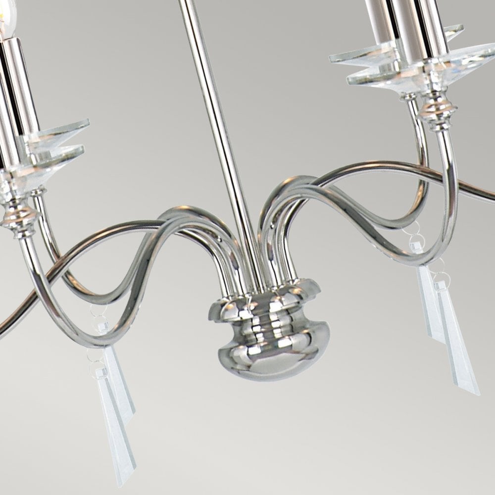 Finsbury Park Six Arm Polished Nickel Chandelier