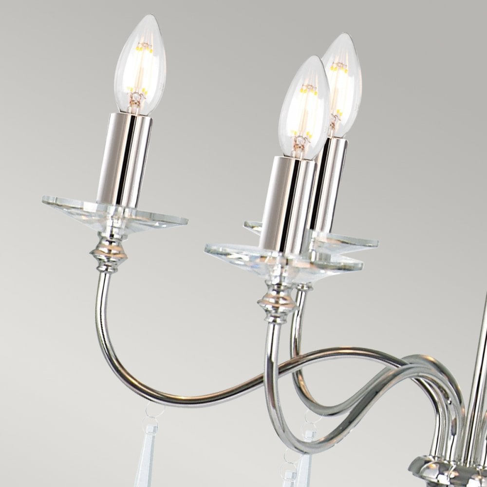 Finsbury Park Six Arm Polished Nickel Chandelier