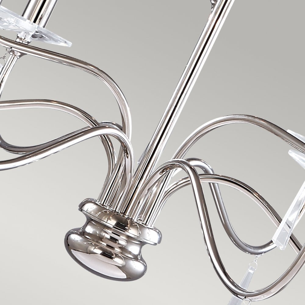 Finsbury Park Nine Arm Polished Nickel Chandelier