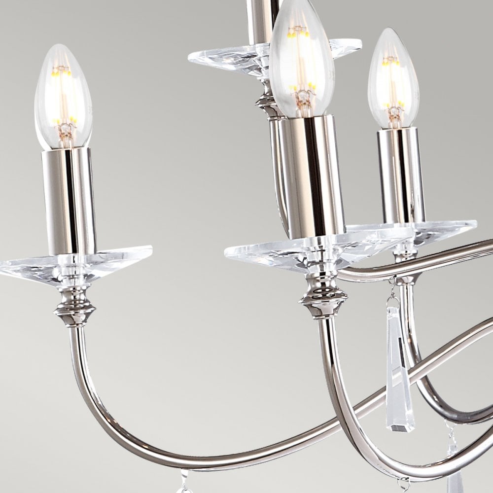 Finsbury Park Nine Arm Polished Nickel Chandelier