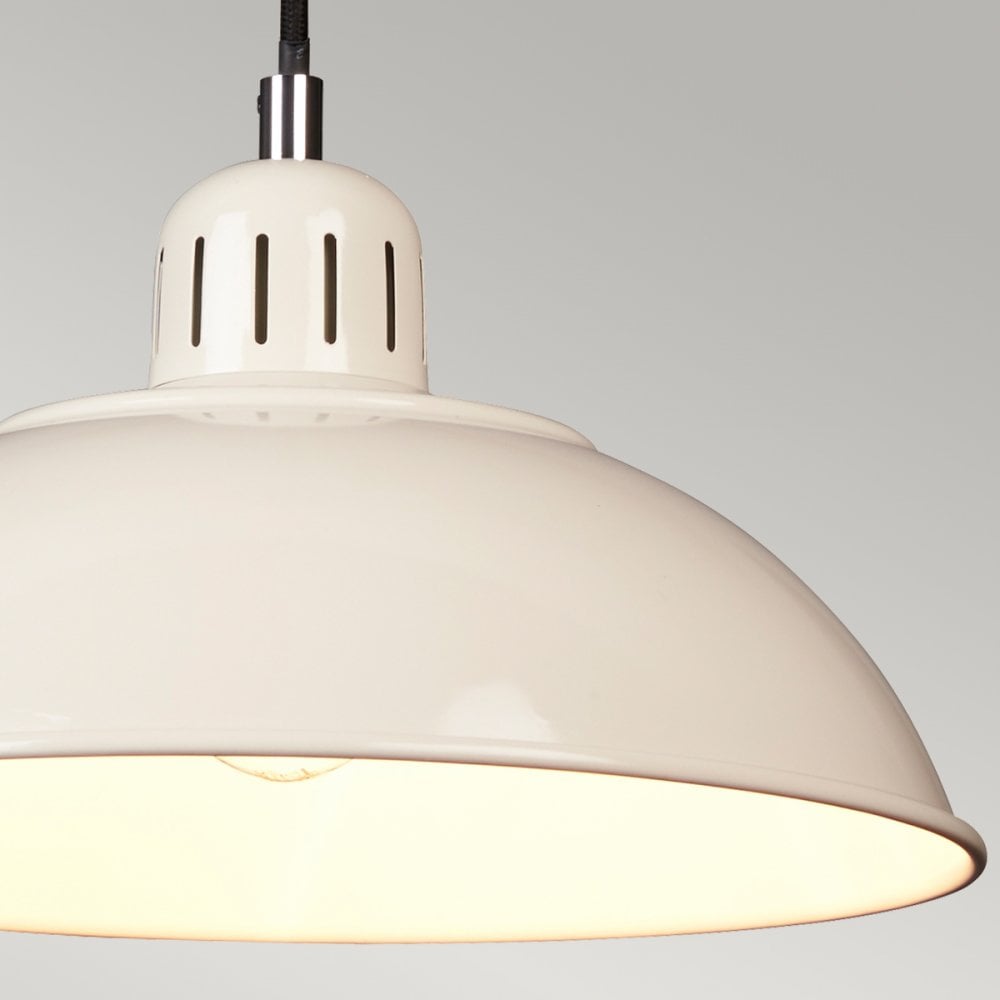 Franklin Diner Pendant Light in Oyster Cream