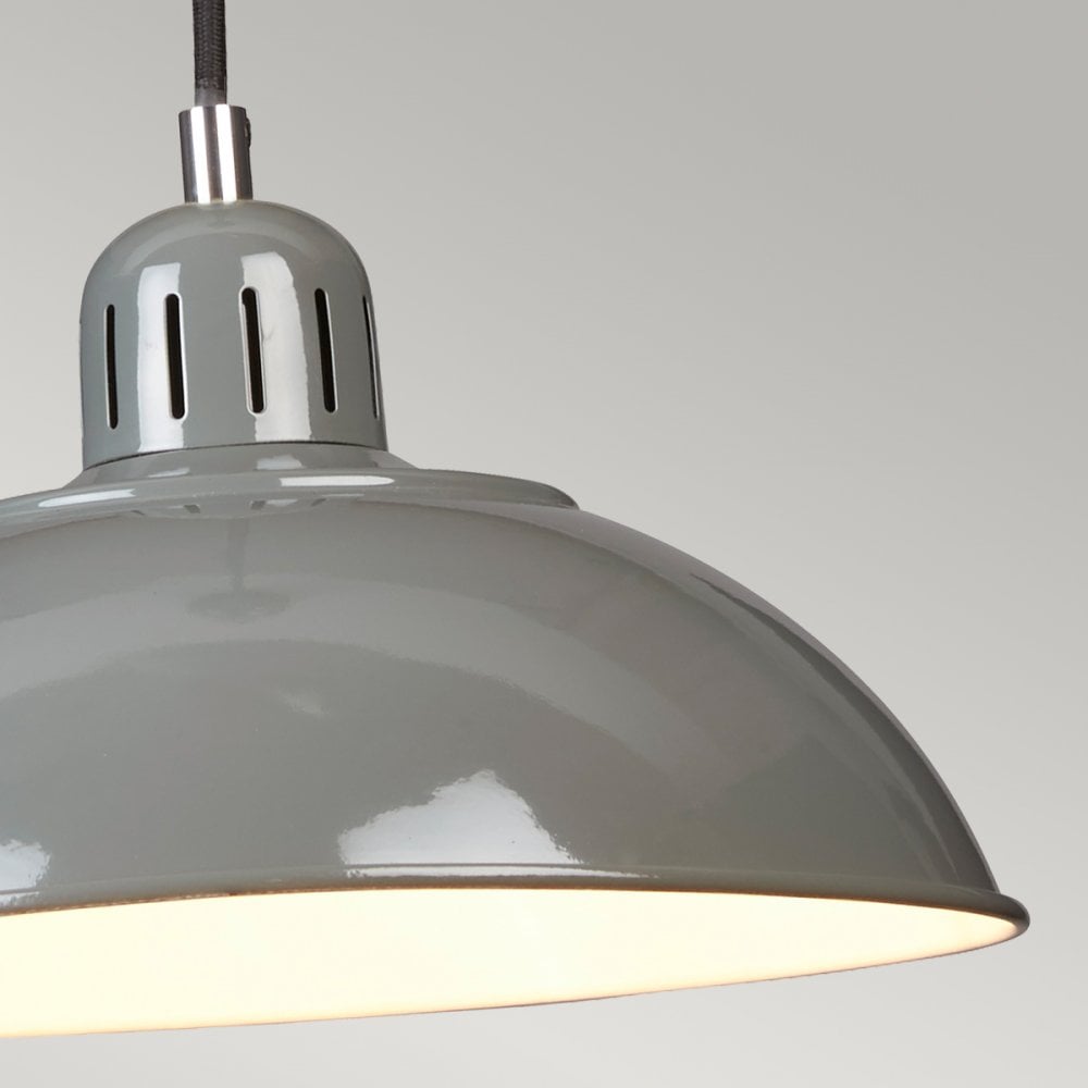 Franklin Diner Pendant Light in Tarpaulin Grey