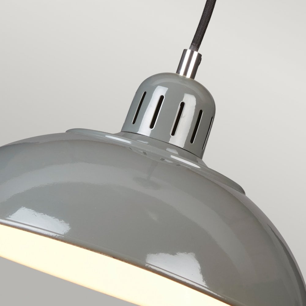 Franklin Diner Pendant Light in Tarpaulin Grey