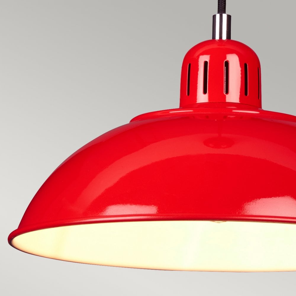 Franklin Diner Pendant Light in Traffic Red