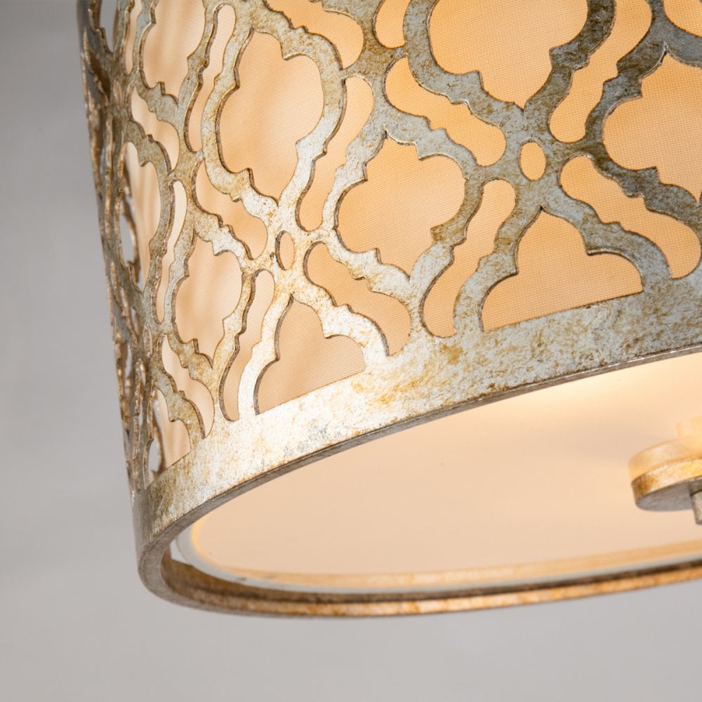 Arabella Flush Mount in Distressed Gold