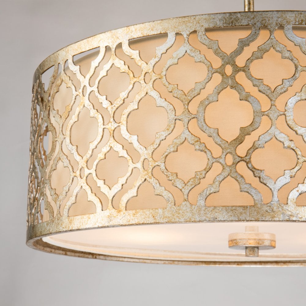 Arabella Duo-Mount Large Pendant in Distressed Gold