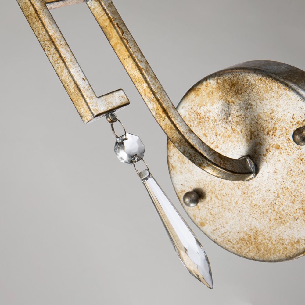 Lemuria Single Wall Light in Distressed Gold