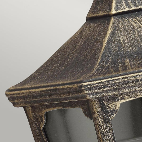 Cricklade 1 Light Half Lantern in Black and Gold