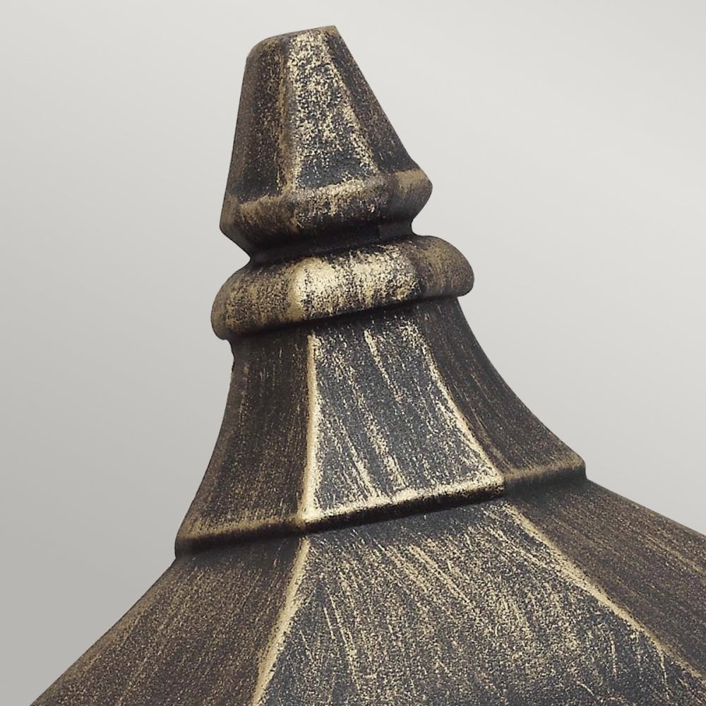 Cricklade 1 Light Half Lantern in Black and Gold