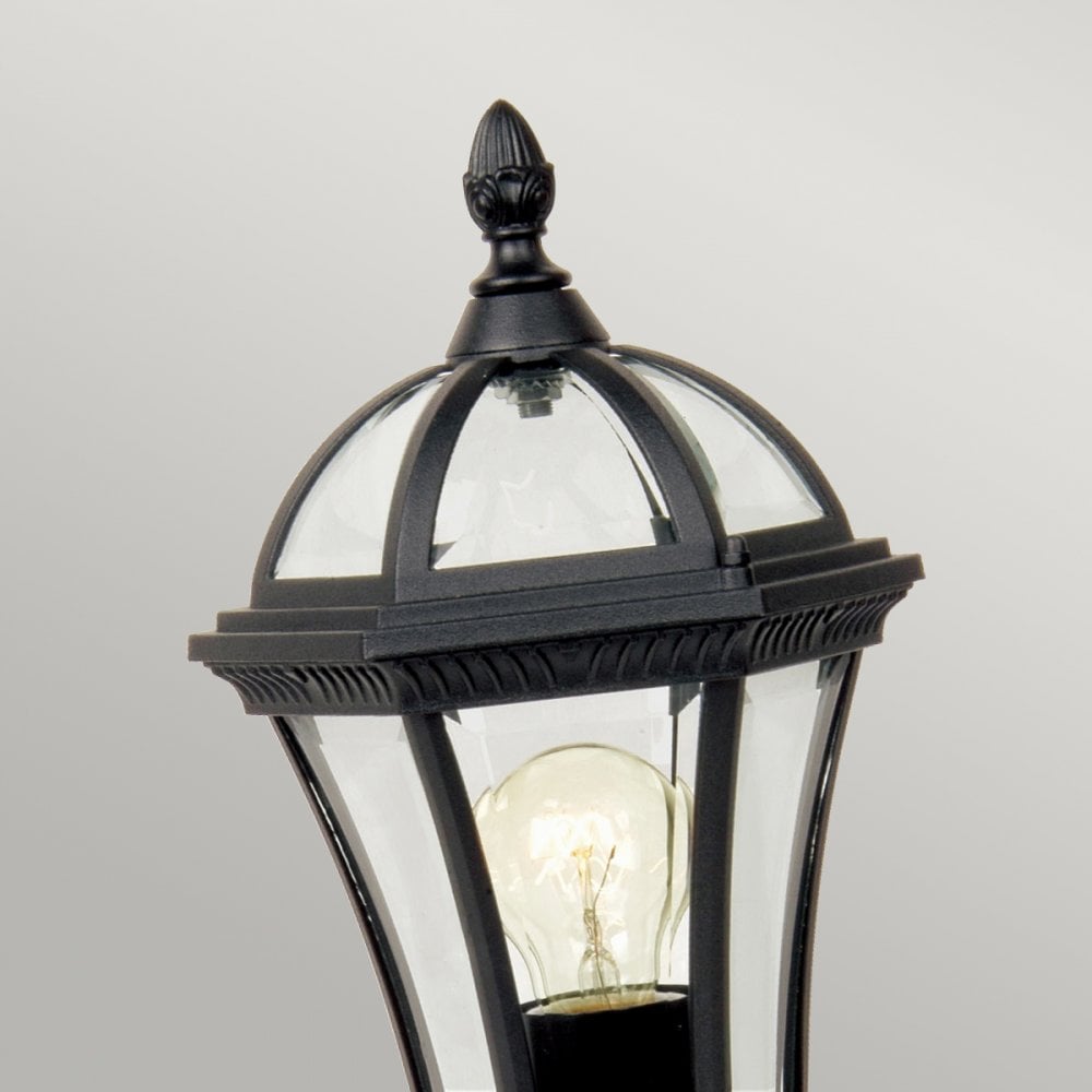 Ledbury 1 Light Pedestal Lantern in Black