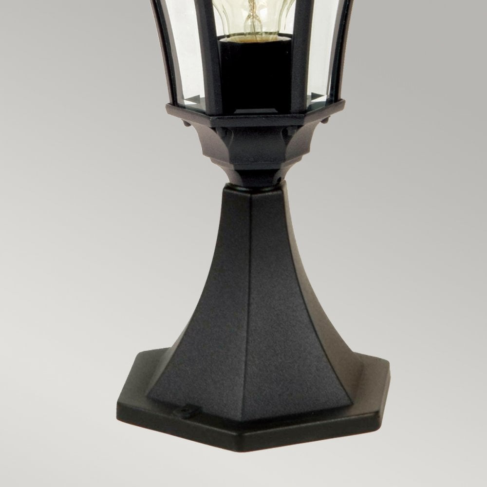 Ledbury 1 Light Pedestal Lantern in Black