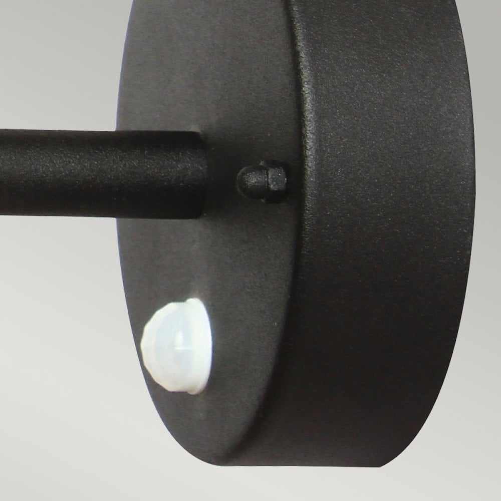 Helsingor Stainless Steel Exterior PIR Wall Light in Black