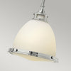 Amelia Medium Pendant in Etched Glass & Chrome