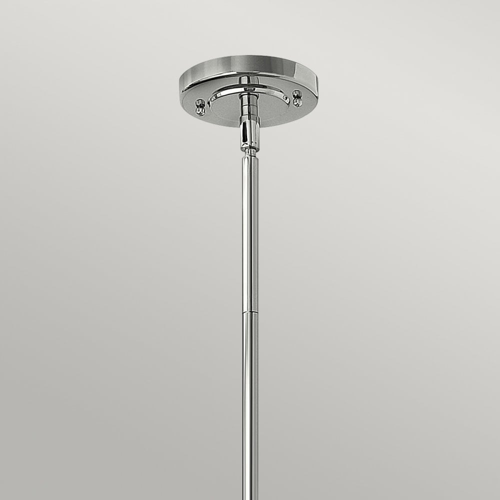 Amelia Medium Pendant in Etched Glass & Chrome