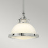 Amelia Mini Pendant in Etched Glass & Polished Chrome