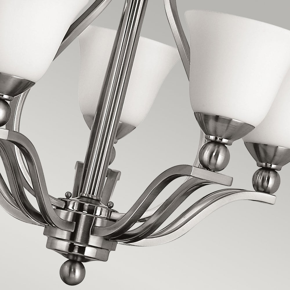 Bolla Five Light Chandelier in Brushed Nickel