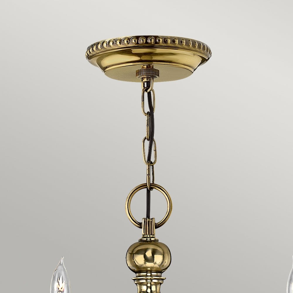 Cambridge Six Light Chandelier in Burnished Brass