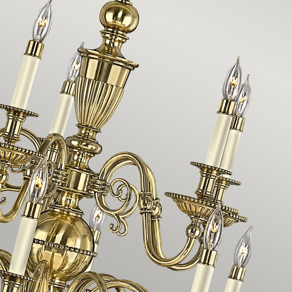 Cambridge Fifteen Light Chandelier in Burnished Brass