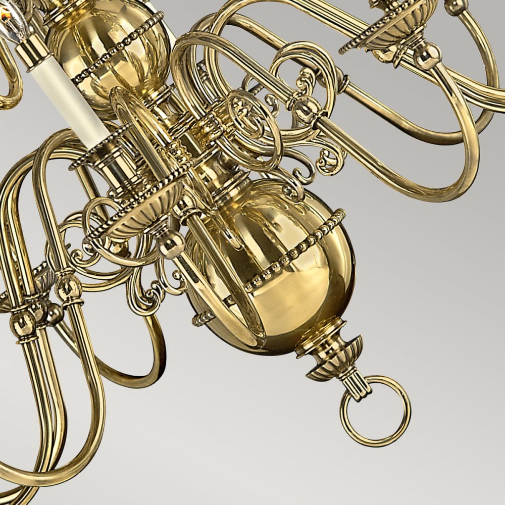 Cambridge Fifteen Light Chandelier in Burnished Brass