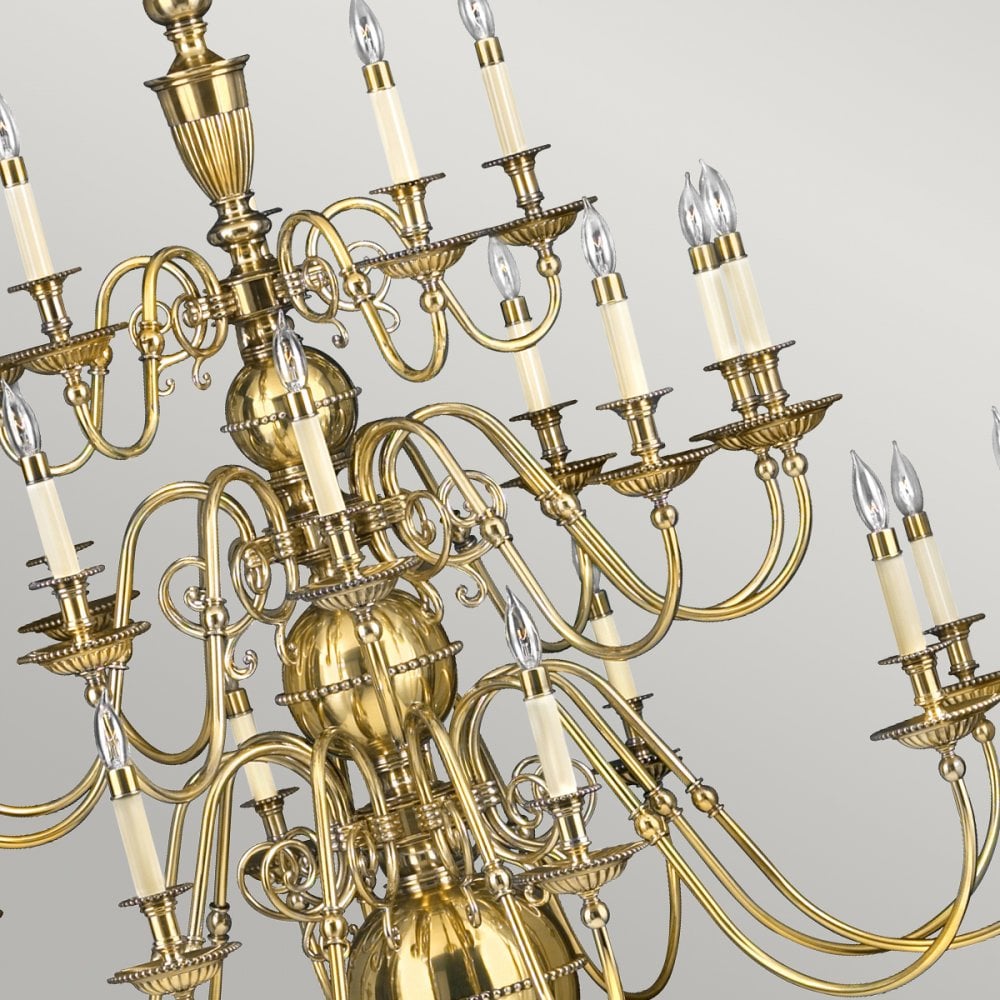 Cambridge Twenty Five Light Chandelier in Burnished Brass