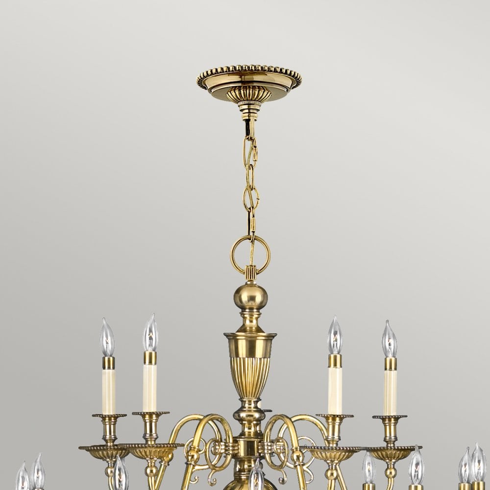 Cambridge Twenty Five Light Chandelier in Burnished Brass
