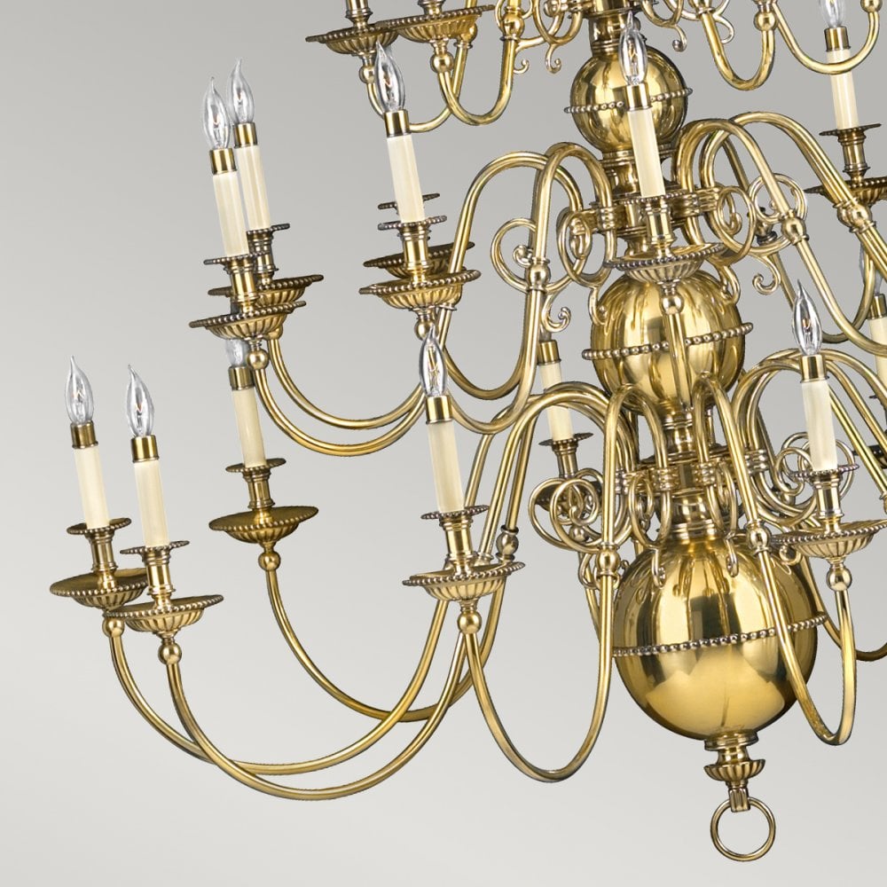 Cambridge Twenty Five Light Chandelier in Burnished Brass